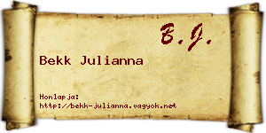 Bekk Julianna névjegykártya